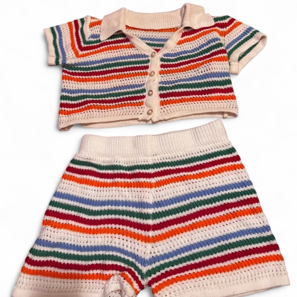 Striped Knit Two-Piece Set